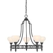 Savoy House Allston 5 Light 30" Wide LED Chandelier Matte Black