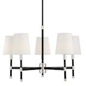 Savoy House Brody 5 Light 28" Wide Chandelier Matte Black / Polished Nickel