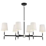 Savoy House Brody 6 Light 41" Wide Chandelier Matte Black / Polished Nickel