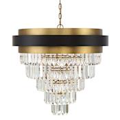 Savoy House Marquise 9 Light 30" Wide Chandelier Matte Black / Warm Brass