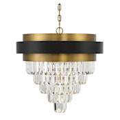 Savoy House Marquise 4 Light 24" Wide Chandelier Matte Black / Warm Brass