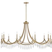 Savoy House Kameron 10 Light 60" Wide Crystal Chandelier Warm Brass