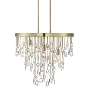 Savoy House Livorno 21" Wide Crystal Waterfall Chandelier Noble Brass