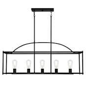 Savoy House Palladian 5 Light 38" Wide Linear Chandelier Matte Black