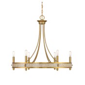 Savoy House Camden 6 Light 28" Wide Taper Candle Style Chandelier Warm Brass