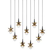 Savoy House Portinatx 9 Light 40" Wide Linear Chandelier Black / Gold