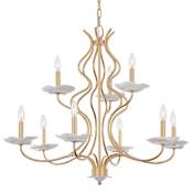 Savoy House Lilly 9 Light 36" Wide Taper Candle Style Chandelier Royal Gold