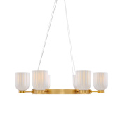 Savoy House Isla Blanca 6 Light 32" Wide Chandelier Warm Brass