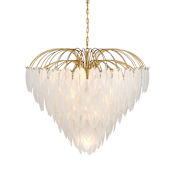 Savoy House Boa 15 Light 34" Wide Waterfall Chandelier Warm Brass