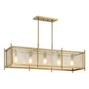 Savoy House Jacobs 5 Light 40" Wide Linear Chandelier Warm Brass