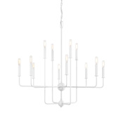 Savoy House Avondale 12 Light 34" Wide Taper Candle Style Chandelier Bisque White
