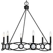 Savoy House Minette 6 Light 28" Wide Taper Candle Style Chandelier Matte Black