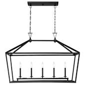 Savoy House Townsend 5 Light 44" Wide Taper Candle Chandelier Matte Black