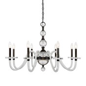 Savoy House Aragon 8 Light 34" Wide Taper Candle Style Chandelier Mediterranean Bronze