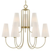 Savoy House Wilkes 9 Light 36" Wide Chandelier Warm Brass