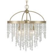 Savoy House Jeanette 4 Light 20" Wide Beaded Waterfall Chandelier Noble Brass