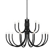 Savoy House Sorrento 15 Light 42" Wide Taper Candle Style Chandelier Matte Black