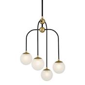 Savoy House Couplet 4 Light 16" Wide Multi Light Pendant Matte Black / Warm Brass