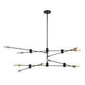 Savoy House Lyrique 12 Light 54" Wide Sputnik Chandelier Bronze with Brass Accents