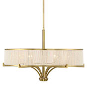 Savoy House Wynwood 6 Light 30" Wide Drum Chandelier Warm Brass