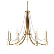Savoy House Helen 9 Light 50" Wide Taper Candle Style Chandelier Warm Brass