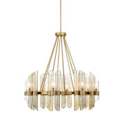 Savoy House Biltmore 8 Light 30" Wide Pillar Candle Ring Chandelier Warm Brass