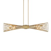 Savoy House Longfellow 6 Light 42" Wide Linear Chandelier Burnished Brass