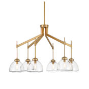 Savoy House Corbin 6 Light 32" Wide Abstract Chandelier Warm Brass
