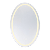 Savoy House Oneida 24"W x 36"H Oval Flat Glass and Metal Wall Mounted Bathroom Mirror with Lighting N/A