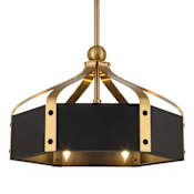 Savoy House Sheffield 26" 3 Blade Indoor LED Fandelier Matte Black / Warm Brass