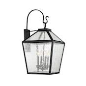 Savoy House Woodstock 4 Light 31" Tall Outdoor Wall Sconce with a Glass Shade Black
