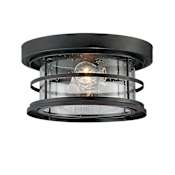 Savoy House Barrett 2 Light Outdoor Flush Mount Ceiling Fixture English Bronze