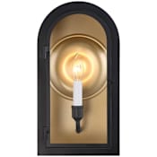 Savoy House Grotto 15" Tall Outdoor Wall Sconce Matte Black / Vintage Gold