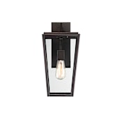 Savoy House Milton Single Light 16-1/2" Tall Outdoor Wall Sconce with Tapered Glass Panels English Bronze