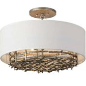 Savoy House Cameo 4 Light 20" Wide Semi-flush Drum Ceiling Fixture Champagne Luxe
