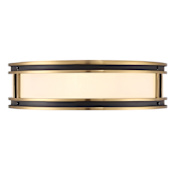 Savoy House Alberti 4 Light 19" Wide Flush Mount Drum Ceiling Fixture Matte Black / Warm Brass