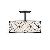 Savoy House Reid 4 Light 20" Wide Semi-Flush Drum Ceiling Fixture Matte Black