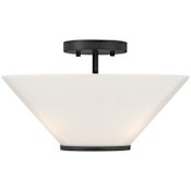 Savoy House Blair 3 Light 15" Wide LED Semi-Flush Bowl Ceiling Fixture / Converts to Pendant Matte Black