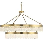 Savoy House Landon 45" Wide LED Crystal Ring Chandelier Warm Brass