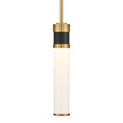 Savoy House Abel 3" Wide LED Mini Pendant Matte Black / Warm Brass