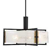Savoy House Hayward 5 Light 28" Wide Drum Chandelier Matte Black / Warm Brass