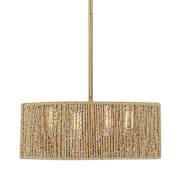 Savoy House Ashe 4 Light 20" Wide Drum Chandelier Warm Brass and Rope