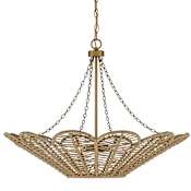 Savoy House Cyperas 5 Light 30" Wide Chandelier Warm Brass and Rope