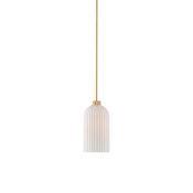 Savoy House Isla Blanca 8" Wide Mini Pendant Warm Brass