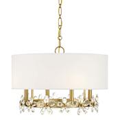 Savoy House Dahlia 4 Light 21" Wide Crystal Drum Chandelier Warm Brass