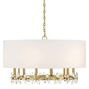 Savoy House Dahlia 6 Light 30" Wide Crystal Drum Chandelier Warm Brass