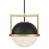Savoy House Carlysle 15" Wide Pendant Matte Black / Warm Brass