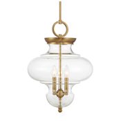 Savoy House Bergdorf 3 Light 15" Wide Pendant Warm Brass