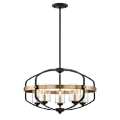 Savoy House Kirkland 5 Light 24" Wide Chandelier with Clear Glass Shades English Bronze / Warm Brass