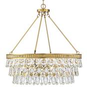 Savoy House Windham 6 Light 28" Wide Crystal Chandelier Warm Brass